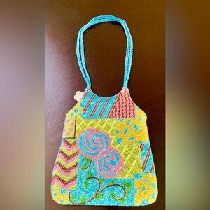 NWT PASTEL BEADED WOMANS DRESS HANDBAG PURSE